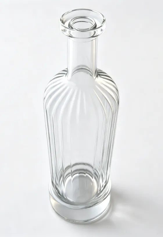 1000ml fluted flat‑mouth tequila glass bottle clear bare spirit bottle
