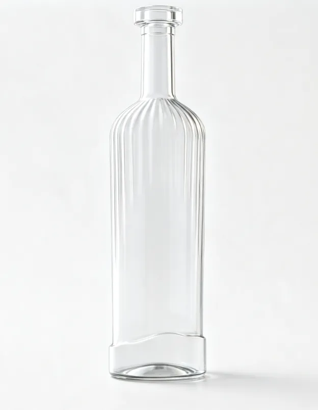 1000ml fluted flat‑mouth tequila glass bottle clear bare spirit bottle