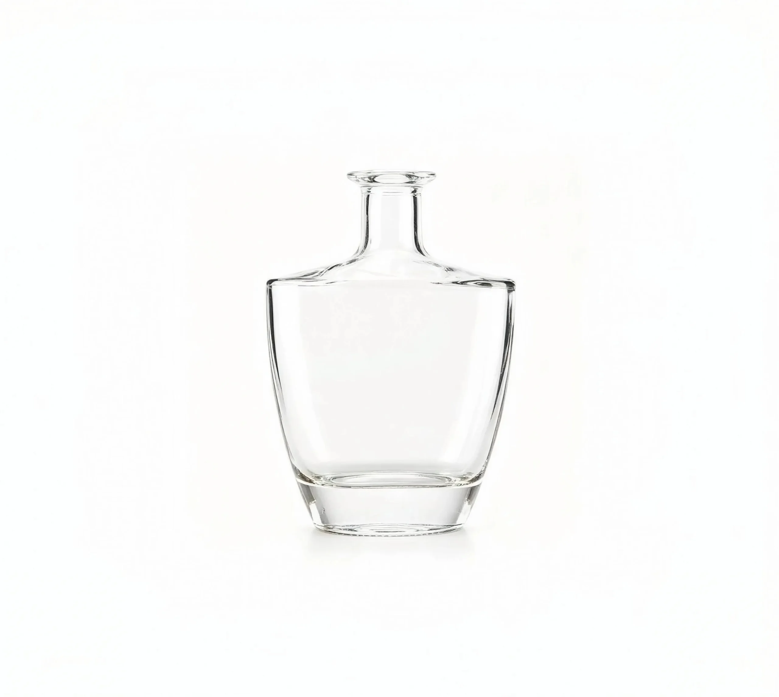 375ml clear empty tequila glass bottle, flat mouth no thread, heavy weight super clear glass