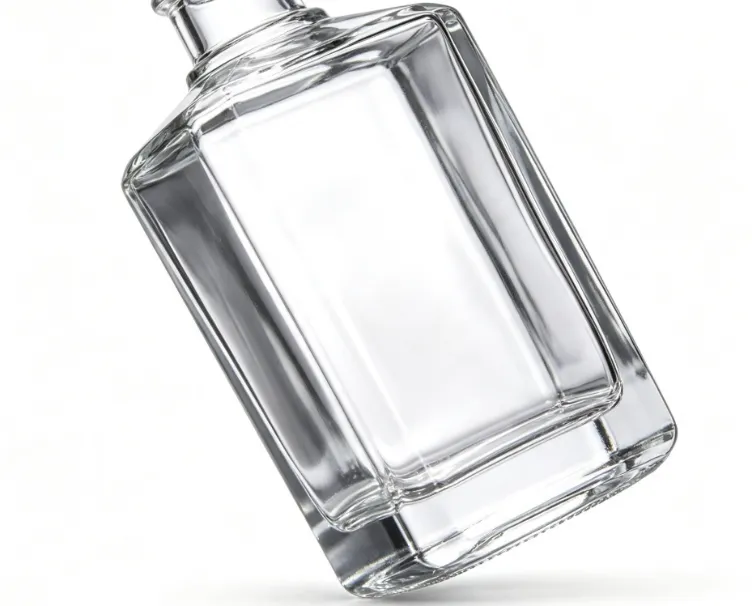 750ml clear empty tequila glass bottle, flat mouth no thread, heavy weight super clear glass
