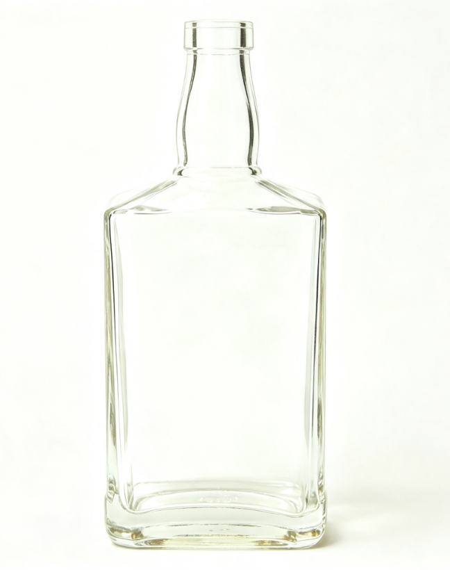 1000ml empty square whiskey glass bottle flat no‑thread mouth bare glass bottle