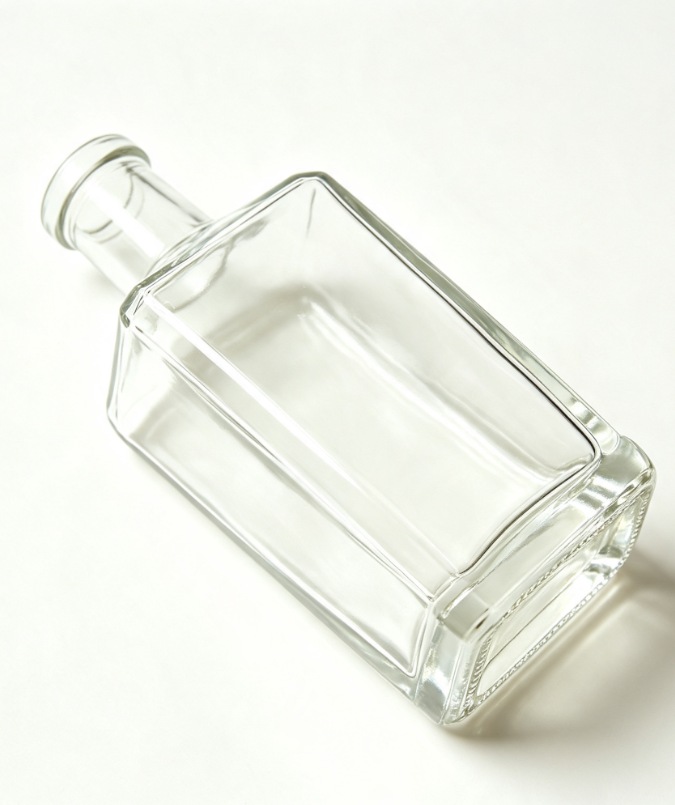 1000ml empty square whiskey glass bottle flat no‑thread mouth bare glass bottle