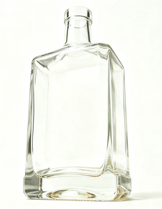 1000ml empty square whiskey glass bottle flat no‑thread mouth bare glass bottle