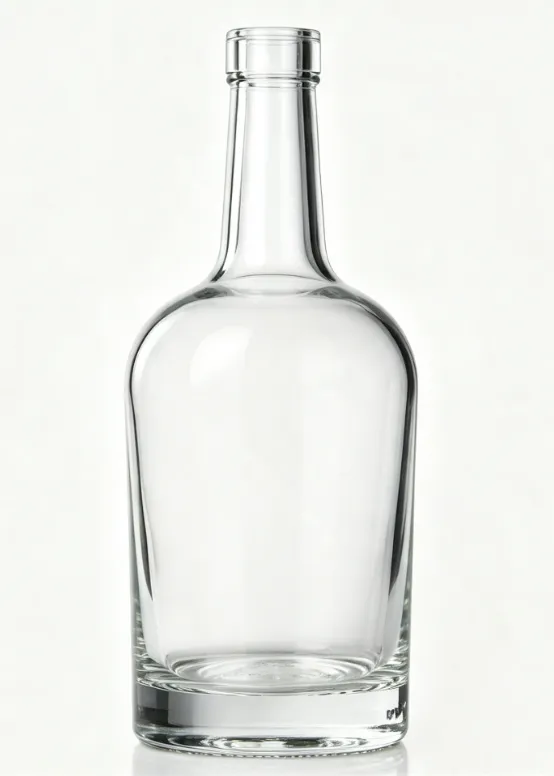 700ml empty round whiskey glass bottle flat no-thread mouth bare glass bottle