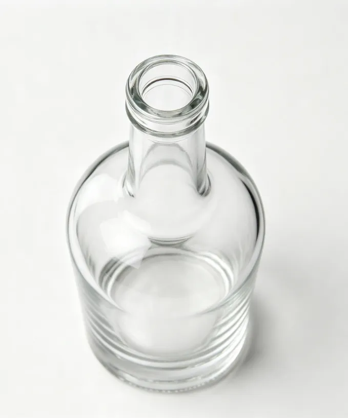 700ml empty round whiskey glass bottle flat no-thread mouth bare glass bottle
