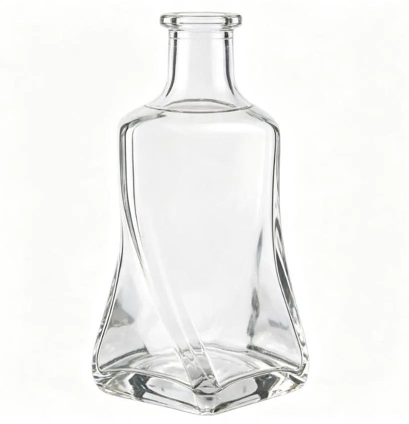 700ml clear glass tequila bottle with twist curve body design
