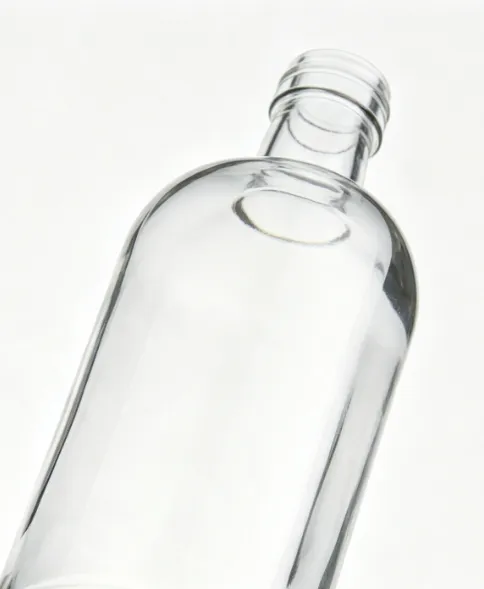 750ml Round Flat Mouth Whiskey Glass Bottle