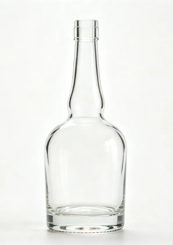 750ml Long Neck Round Flat Mouth Whiskey Glass Bottle