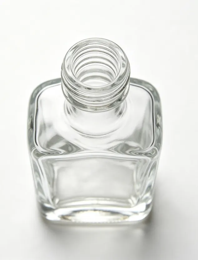 375ml Square Threaded Mouth Whiskey Glass Bottle Clear Glass Naked Bottle