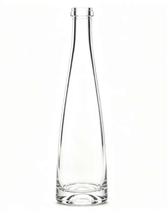 700ml tall conical clear glass tequila bottle flat thread-free mouth