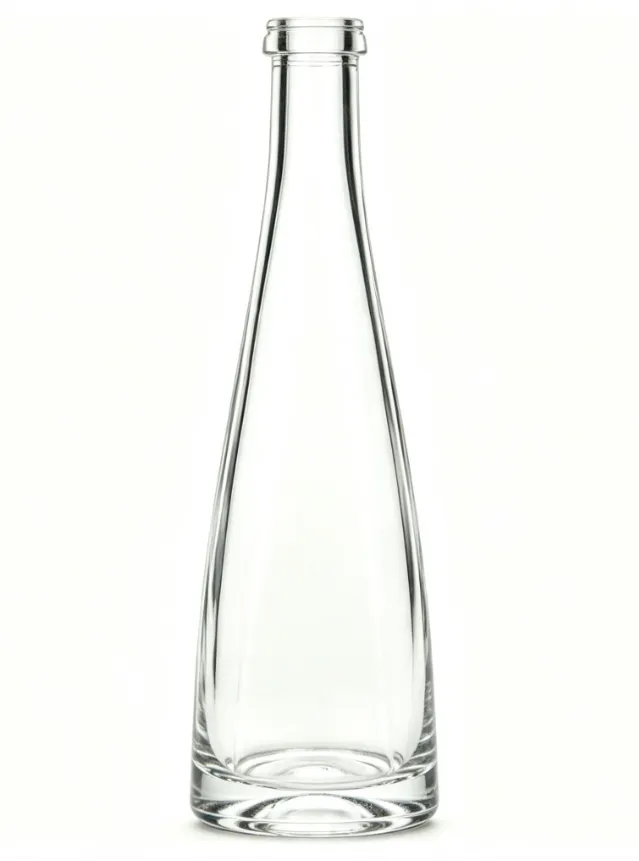 700ml tall conical clear glass tequila bottle flat thread-free mouth