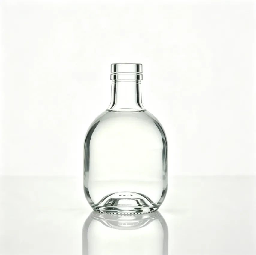 200ml Round Flat Mouth Thread-Free Tequila Glass Bottle empty spirit bottle