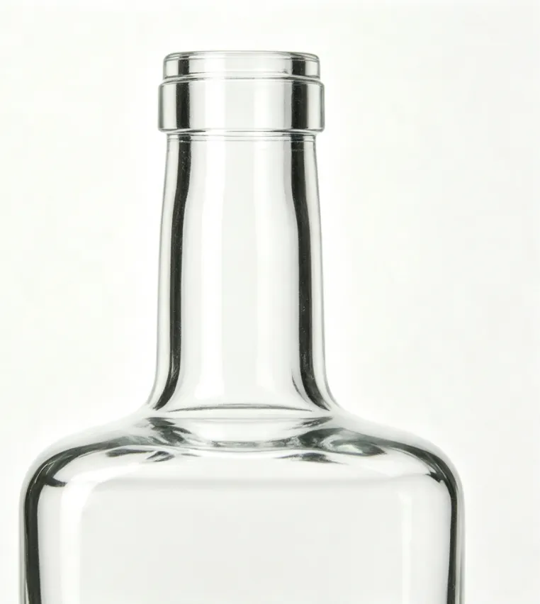 750ml square flat mouth thread-free tequila glass bottle clear empty square liquor bottle