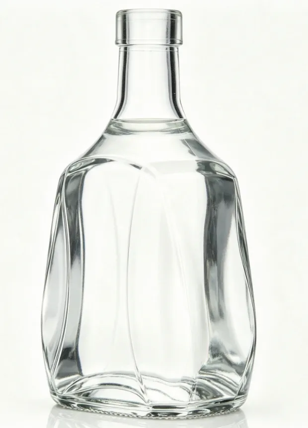 700ml Irregular Twist Flat Mouth Thread-Free Tequila Glass Bottle