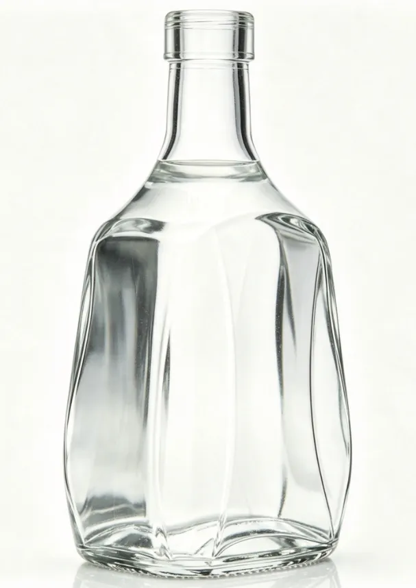 700ml Irregular Twist Flat Mouth Thread-Free Whiskey Glass Bottle
