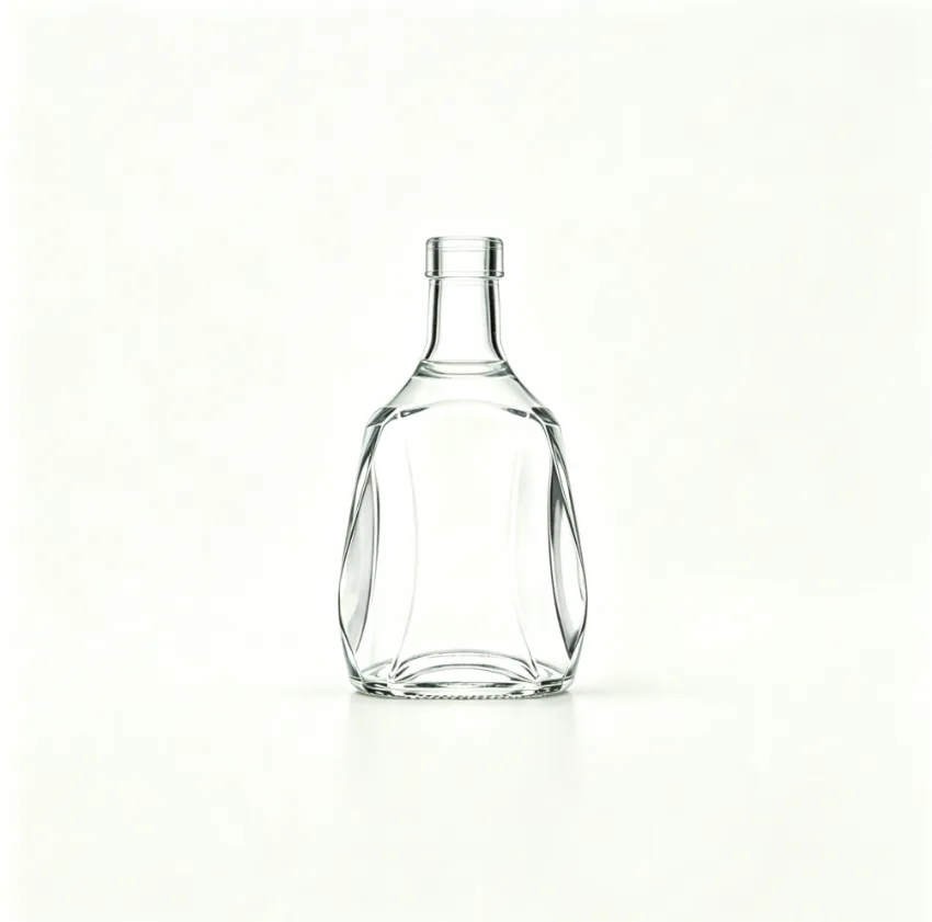 700ml Irregular Twist Flat Mouth Thread-Free Tequila Glass Bottle