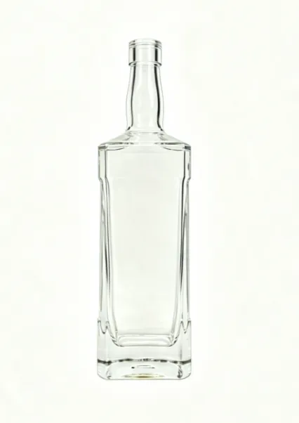 750ml Square Flat Mouth Thread-Free Whiskey Glass Bottle