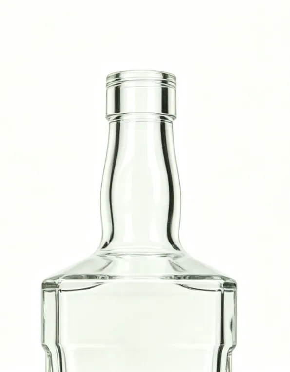 750ml Square Flat Mouth Thread-Free Whiskey Glass Bottle