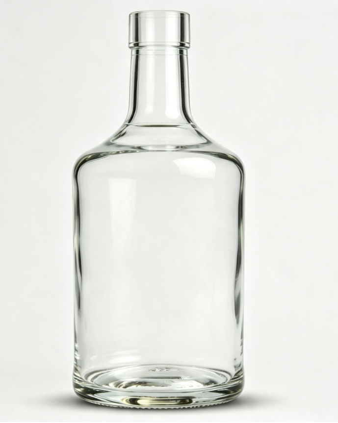 750ml flat mouth non-thread transparent tequila glass bottle empty liquor bottle