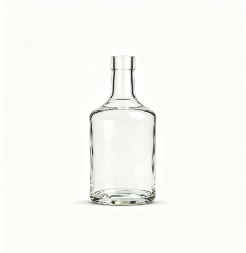 750ml flat mouth non-thread transparent tequila glass bottle empty liquor bottle
