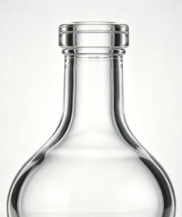 750ml gourd shape flat mouth non-thread empty whiskey glass bottle thick base