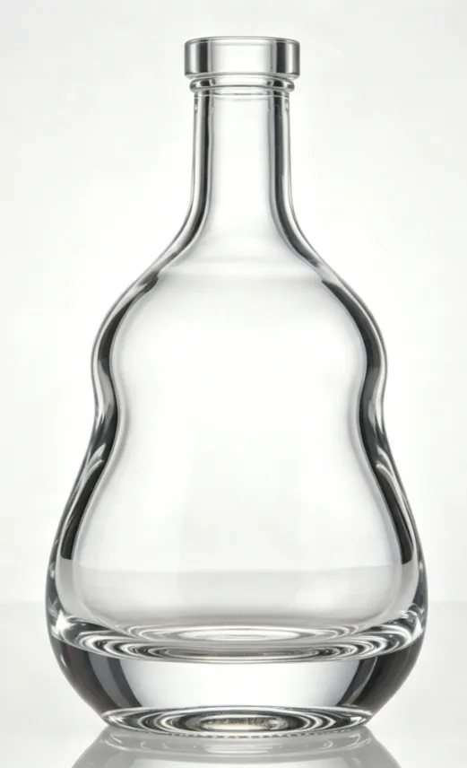 750ml gourd shape flat mouth non-thread empty whiskey glass bottle thick base