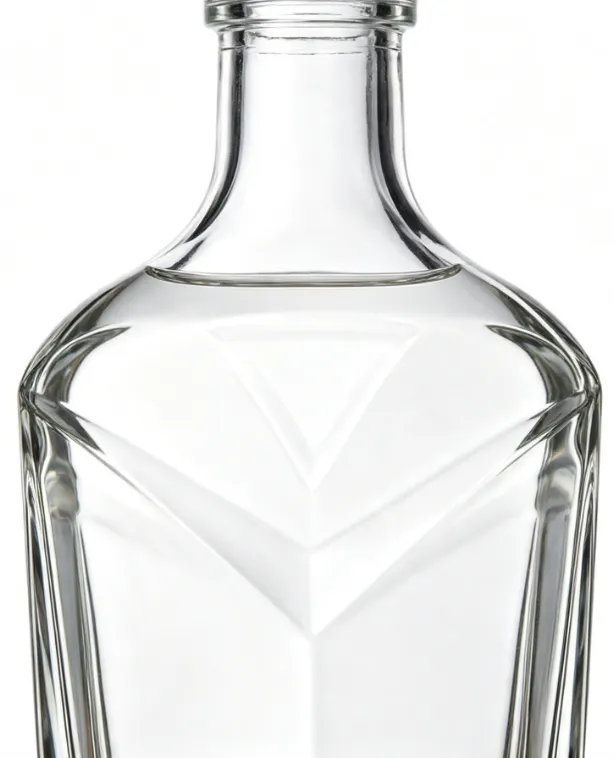 750ml custom whisky glass bottle diamond shoulder clear flint glass empty spirit bottle