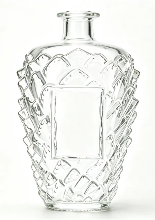 750ml embossed tequila glass bottle