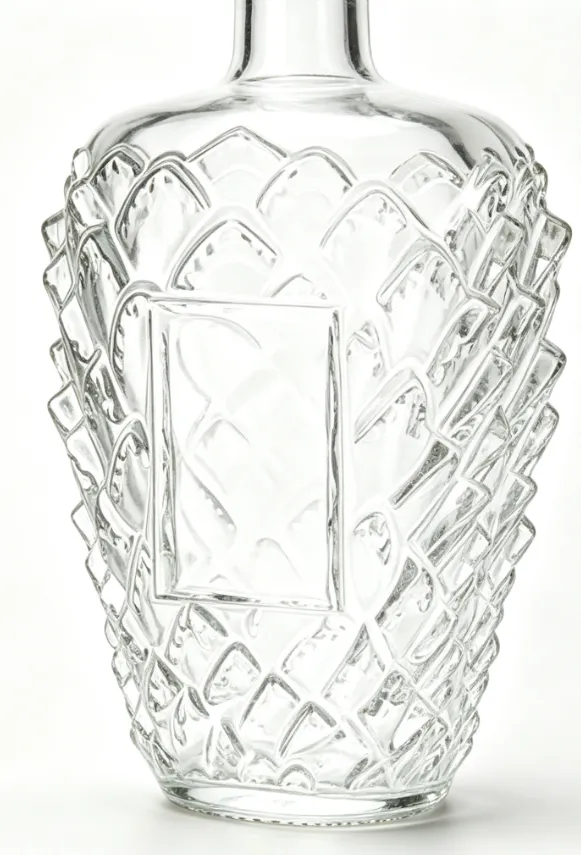 750ml embossed tequila glass bottle