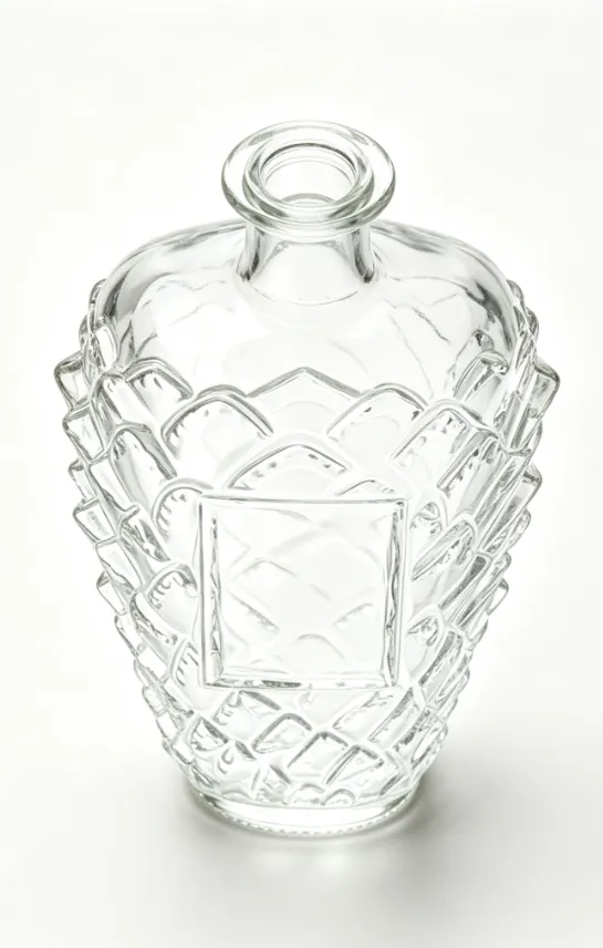 750ml embossed tequila glass bottle