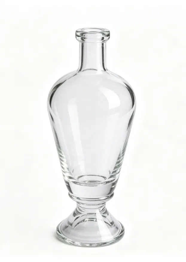 700ml clear tequila glass bottle with pedestal base flat mouth no thread