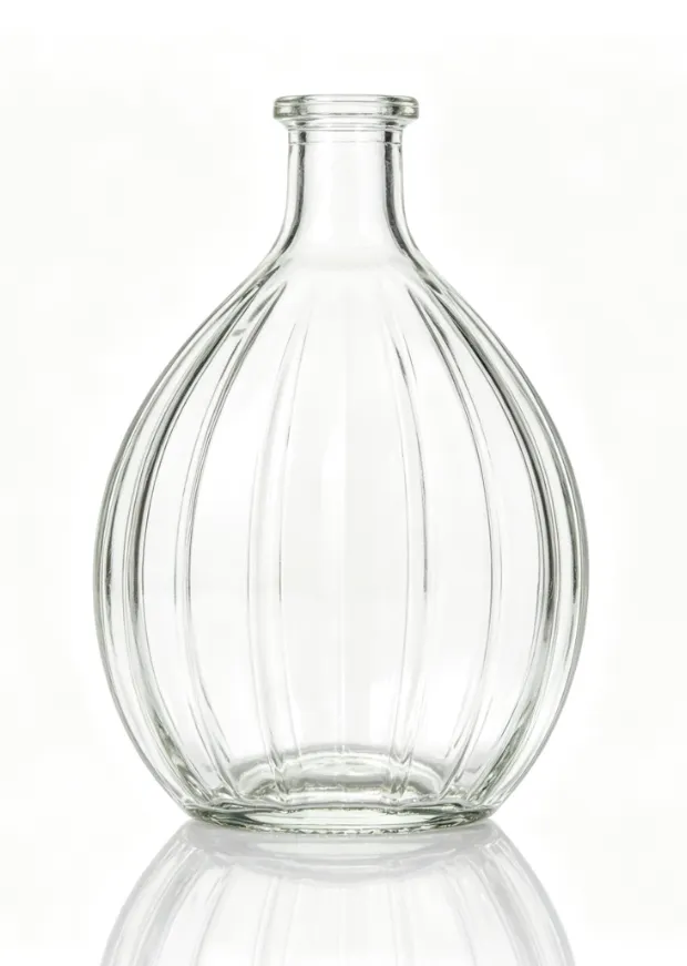 3000ml vertical ribbed clear tequila glass bottle flat mouth no thread