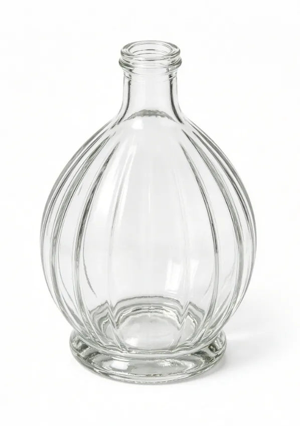 3000ml vertical ribbed clear tequila glass bottle flat mouth no thread