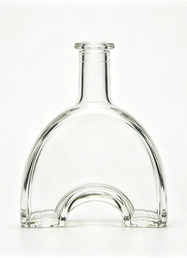 700ml arched special shape clear whiskey glass bottle flat mouth no thread