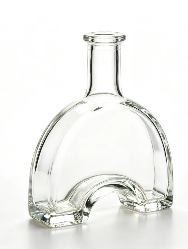 700ml arched special shape clear whiskey glass bottle flat mouth no thread