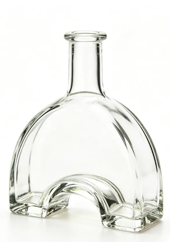 700ml arched special shape clear whiskey glass bottle flat mouth no thread