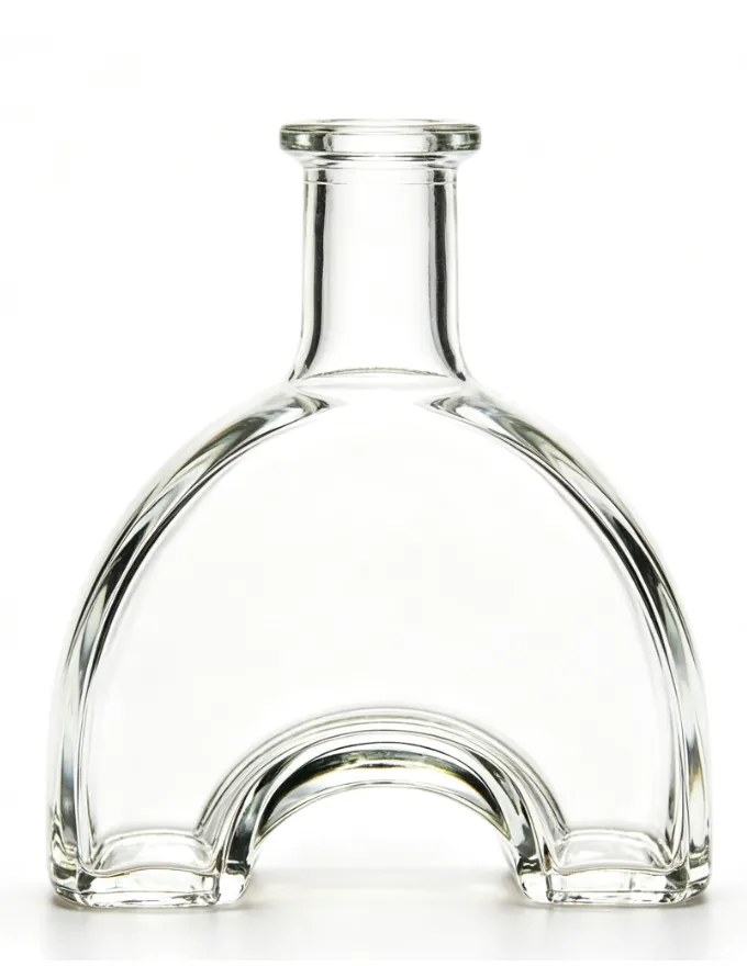 700ml arched special shape clear whiskey glass bottle flat mouth no thread