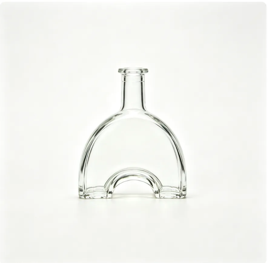 700ml arched special shape clear whiskey glass bottle flat mouth no thread