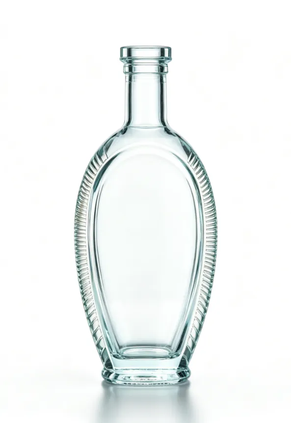 500ml oval ribbed whiskey glass bottle