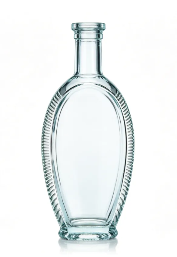 500ml oval ribbed whiskey glass bottle