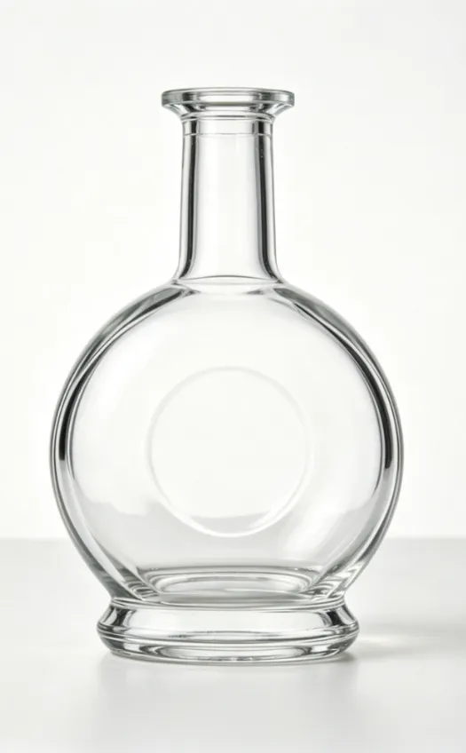 750ml round bulbous whiskey glass bottle