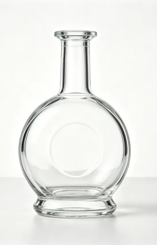 750ml round bulbous whiskey glass bottle