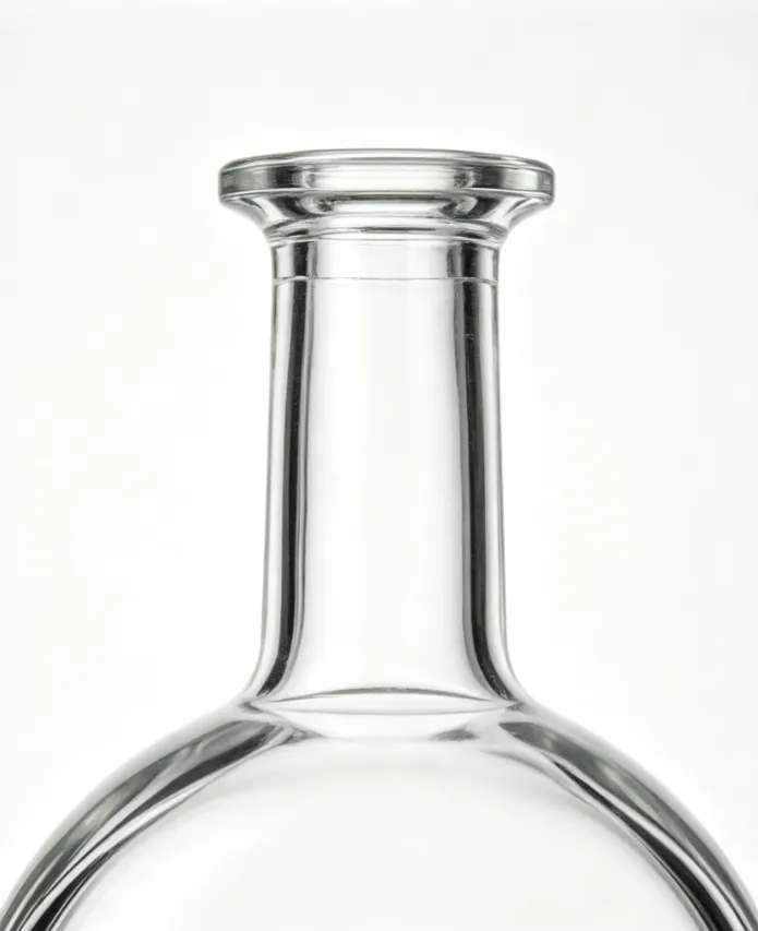 750ml round bulbous whiskey glass bottle