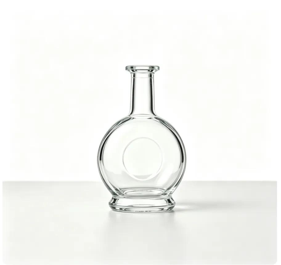 750ml round bulbous whiskey glass bottle
