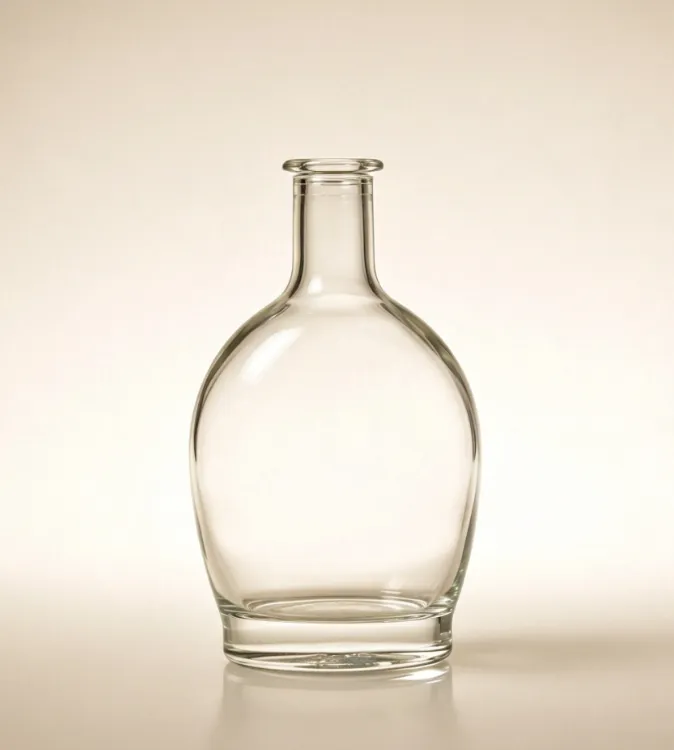 750ml rounded tequila glass bottle
