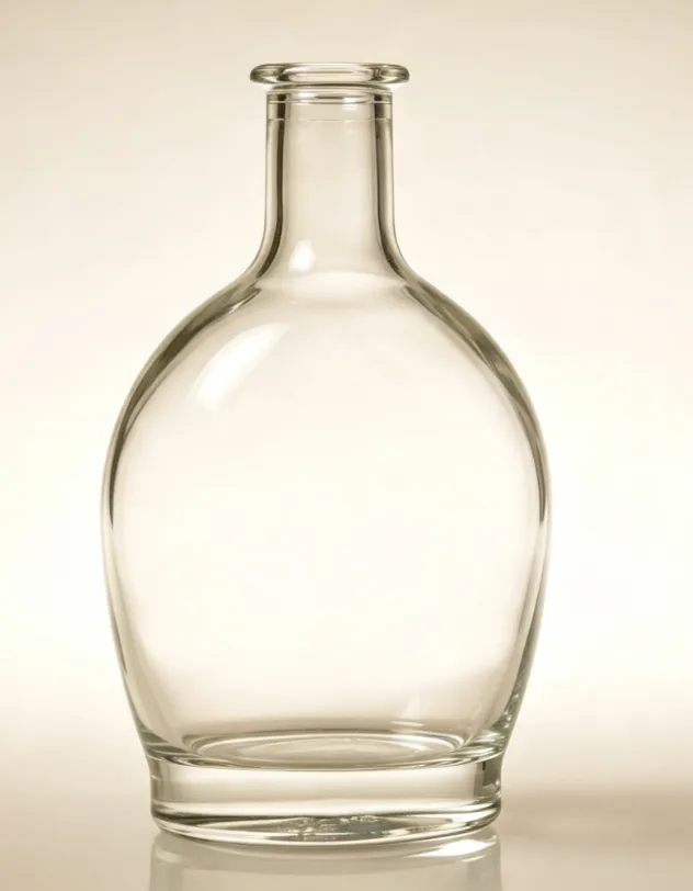 750ml rounded tequila glass bottle