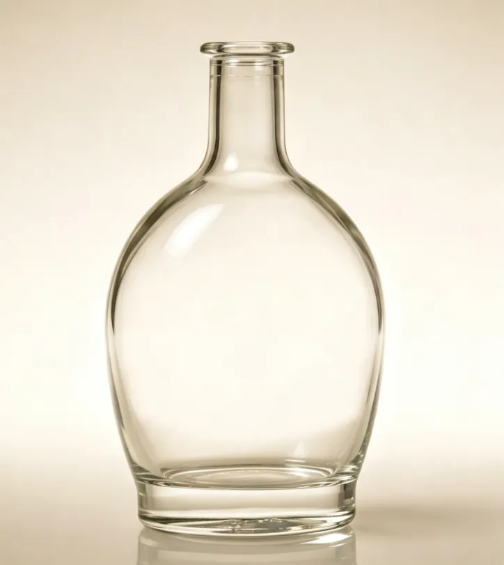 750ml rounded tequila glass bottle