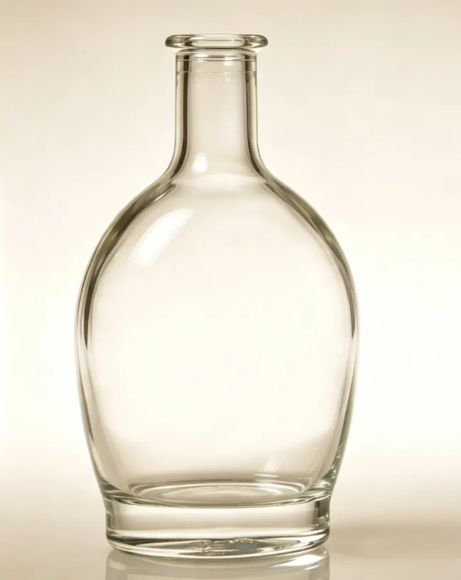 750ml rounded tequila glass bottle