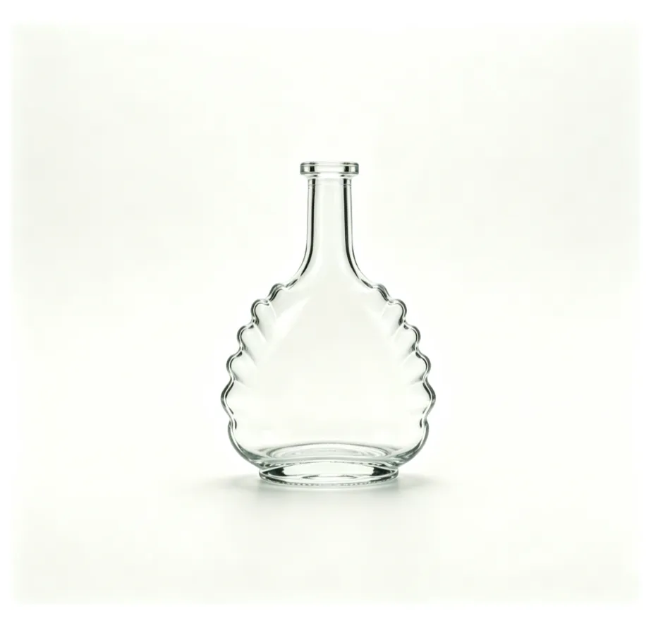 750ml scallop shell shape tequila glass bottle blank bare bottle