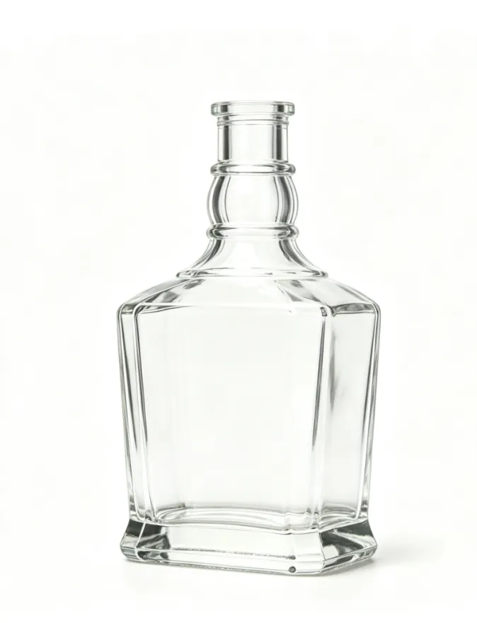 700ml square heavy‑base whiskey glass bottle blank bare bottle